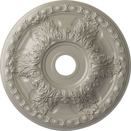 Ekena Millwork Granada Ceiling Medallion (Fits Canopies up to 7 1/8"), 23 3/8"OD x 3 5/8"ID x 2 1/2"P, Pearl White CM23GAPWS